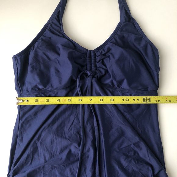 A Pea In The Pod Splendid Collections Blue Halter Tankini Top Womens Small - Picture 7 of 8